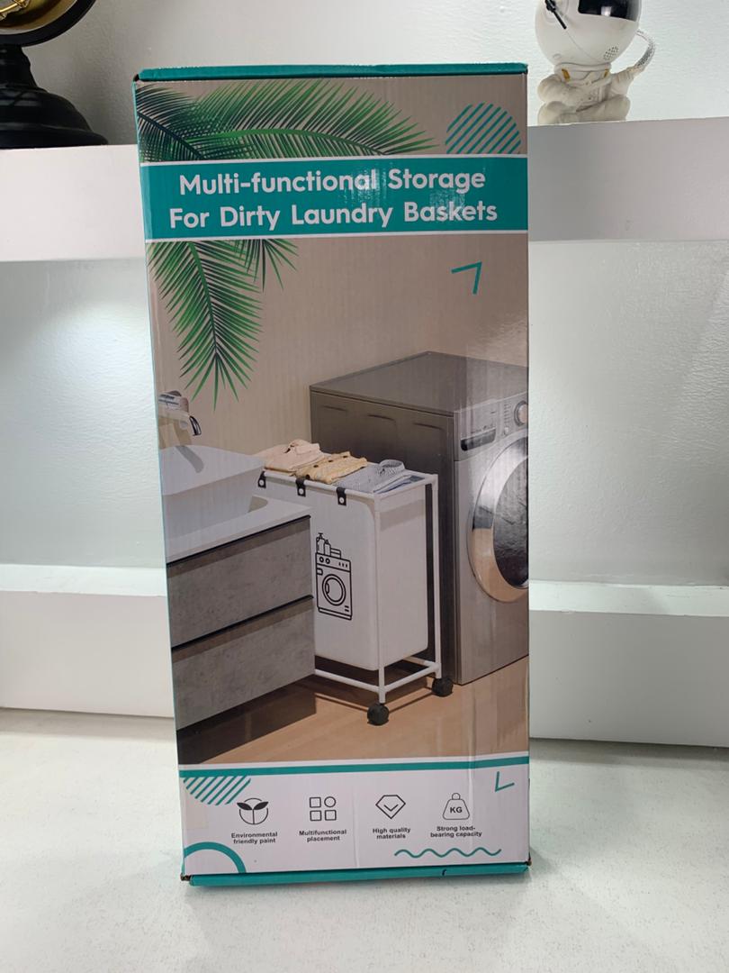Panier à linge sur roulettes pour vêtements sales en salle de bain – سلة تجميع الملابس الغسيل