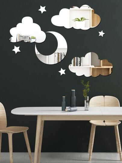 DECORATION chambre d enfant nuage etoiles lune WD015