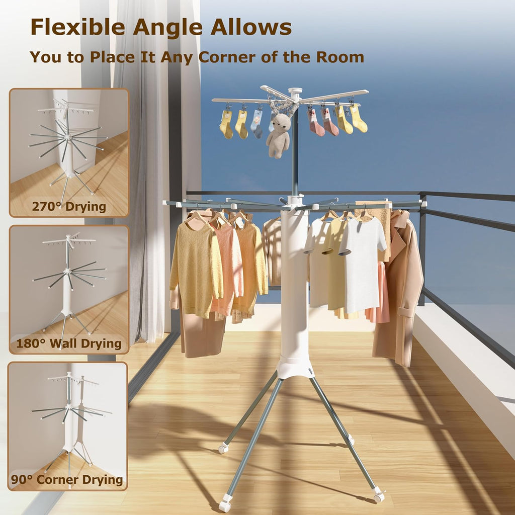 Sèche linge portable et rotatif