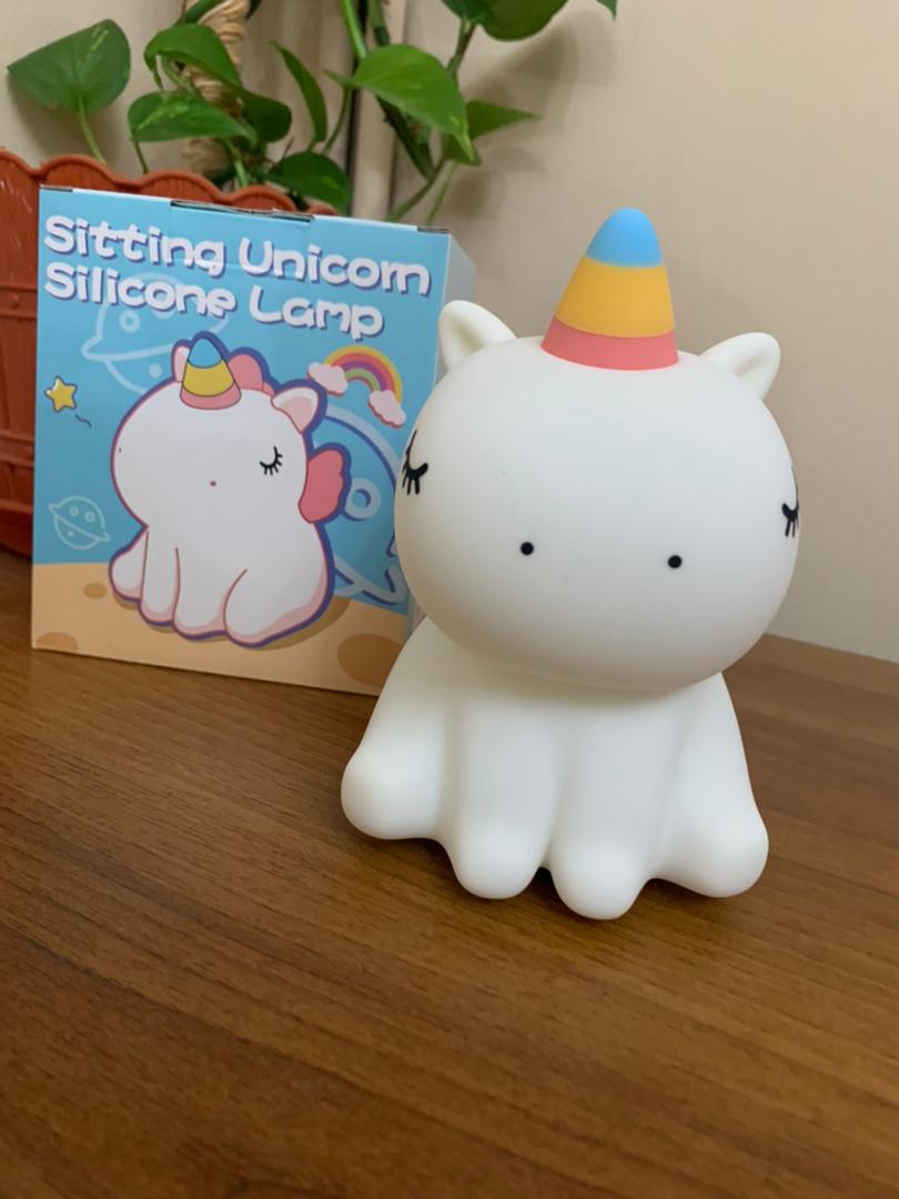Veilleuse en Silicone Forme Unicorne pour Chambre d’enfant Rechargeable