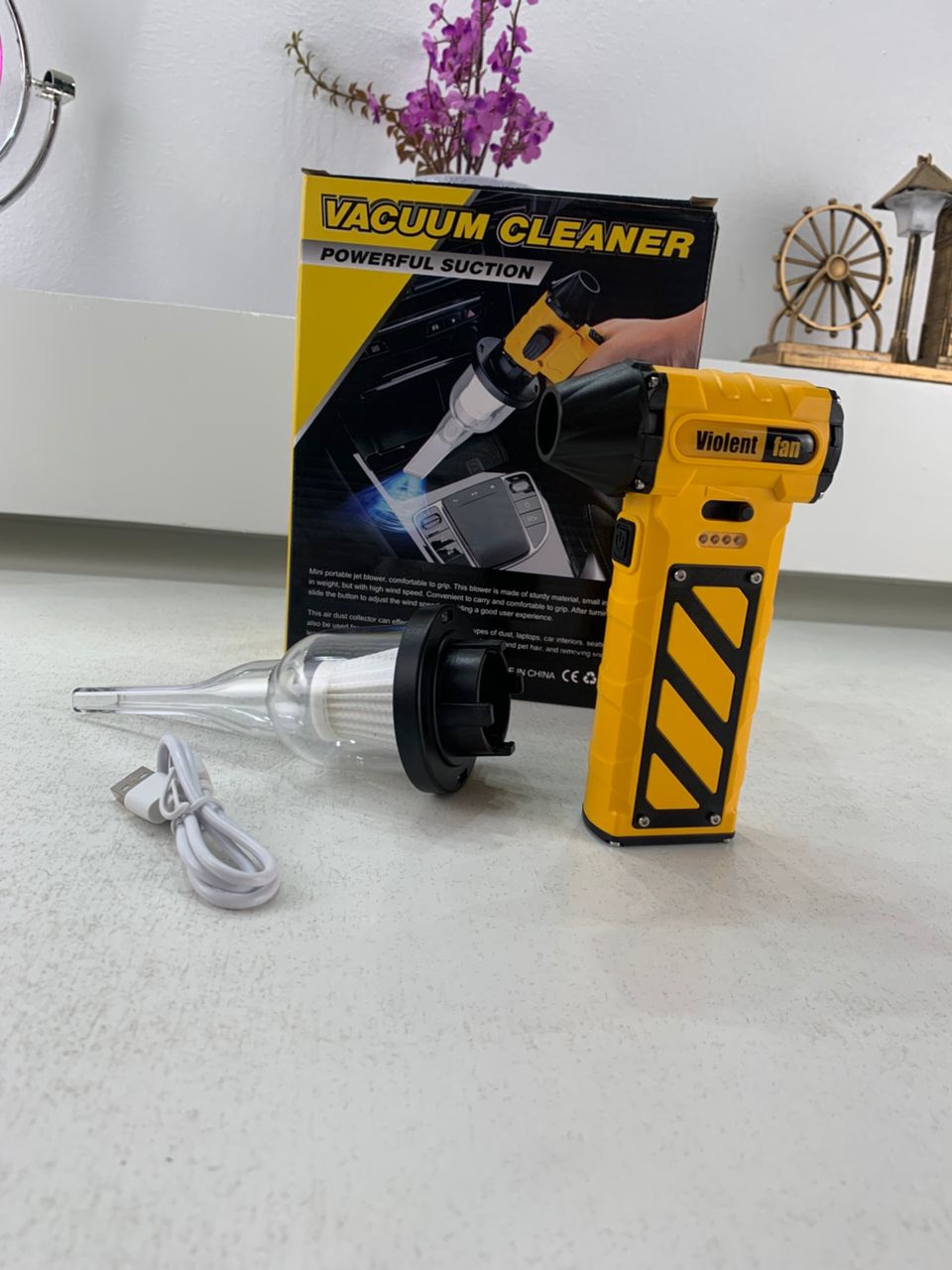 Mini Souffleur et Aspirateur Électrique Multifonctions Ultra Puissant F015 – جهاز شفط ونسف الهواء بقوة ضغط عالية