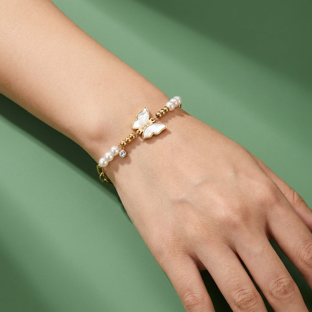 Gourmette Perla Farfalla – Acier Inoxydable