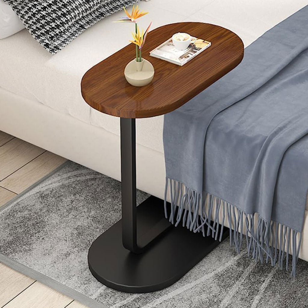 Table d’appoint en bois pour petits espaces en Forme de C – طاولة خشبية للمساحات الضيقة