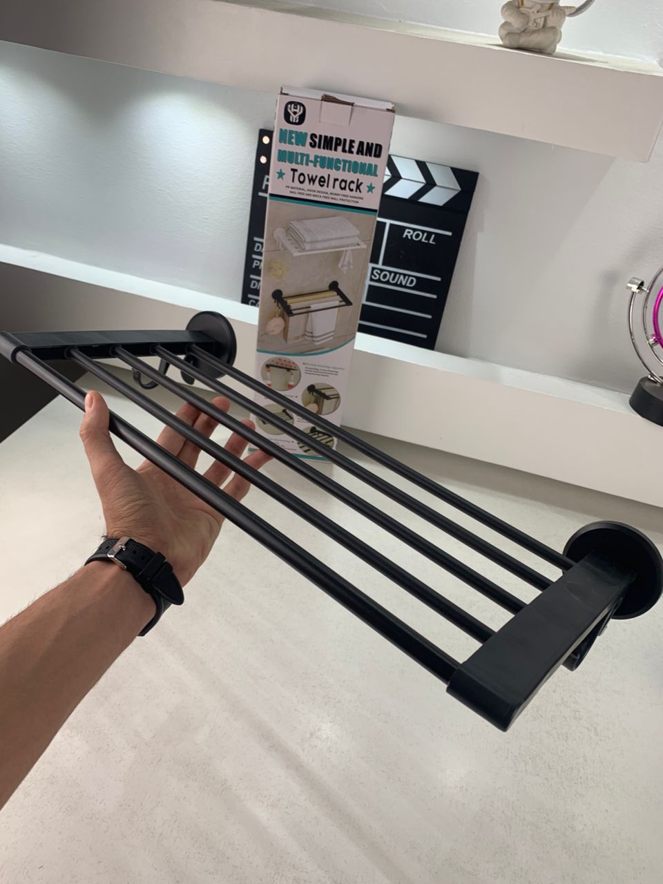 Porte-serviettes mural Sans perçage multifonctionnel – رف حمام
