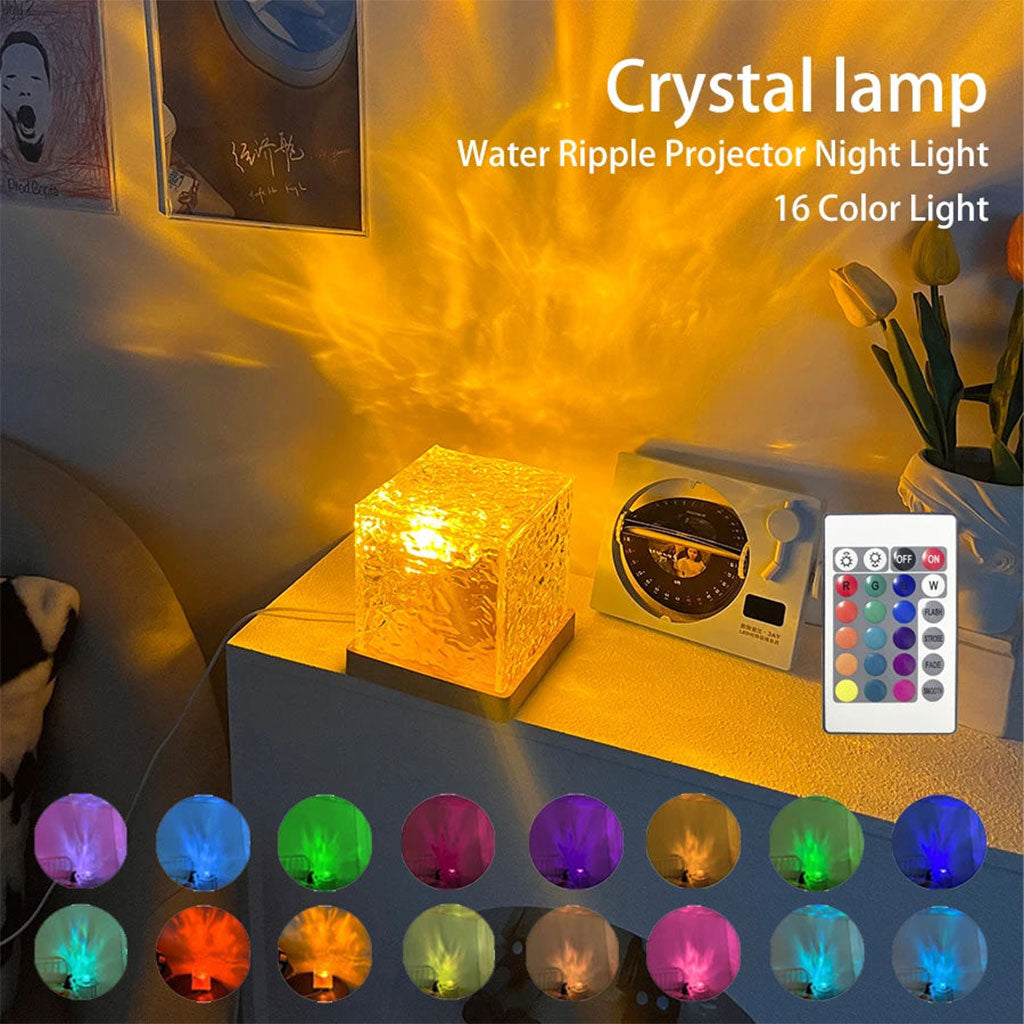 Lumière à motif d’eau dynamique USB Veilleuse Rotative