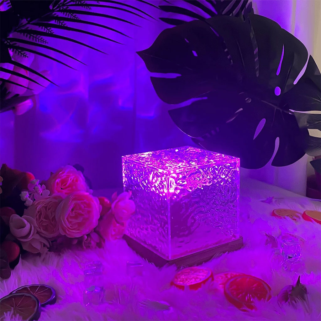 Lumière à motif d’eau dynamique USB Veilleuse Rotative