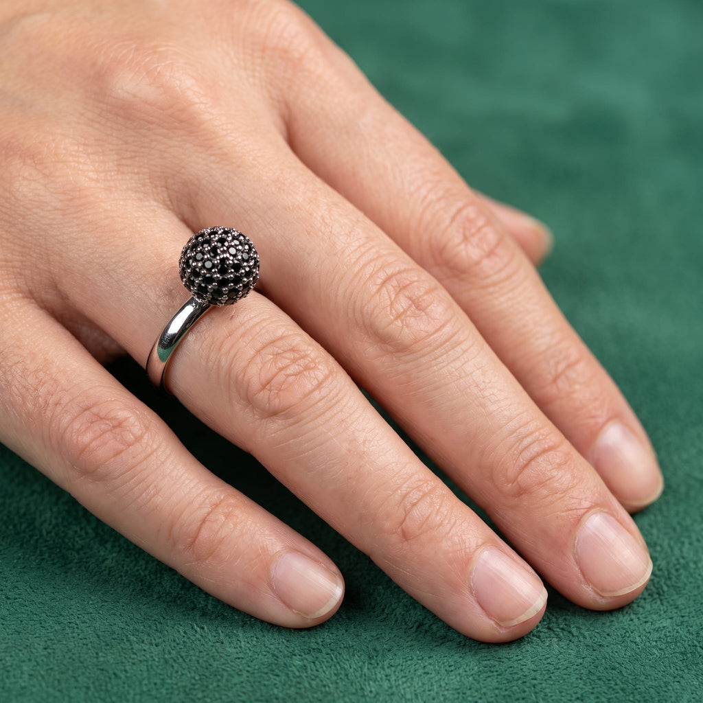 Parure Nova Noir Argent - plaqué or / Acier Inoxydable