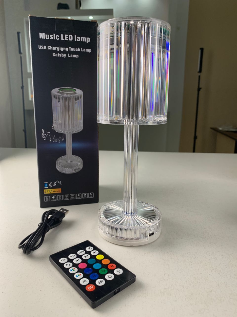 Lampe Cristal LED avec Haut-Parleur Bluetooth – مكبر صوت ومصباح كريستالي