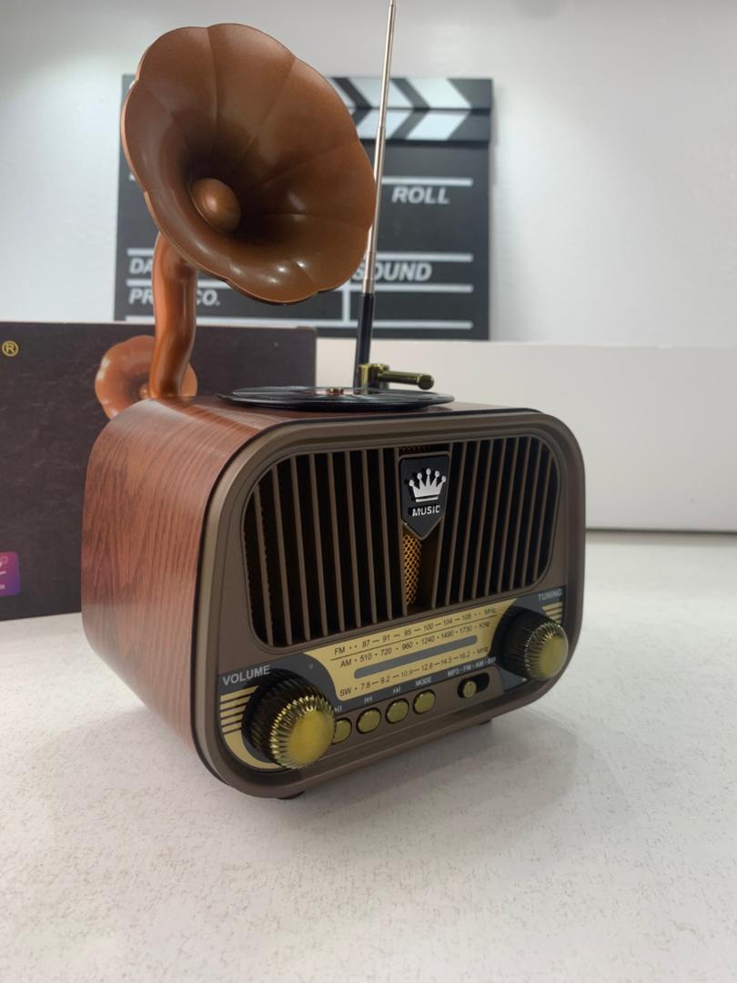 Radio rétro sans fil Bluetooth FM AM SW avec USB TF MD-1319BT – مكبر صوت بلوتوث على شكل راديو