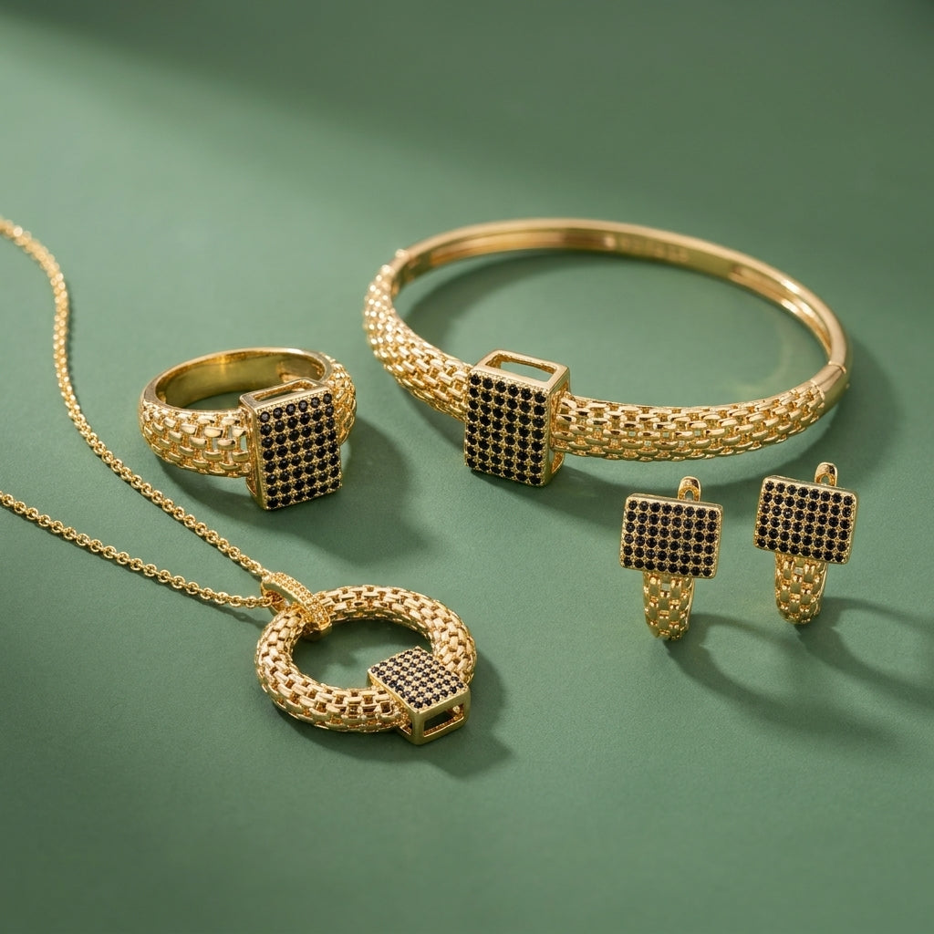 Parure Éclipse - Plaque Or GN