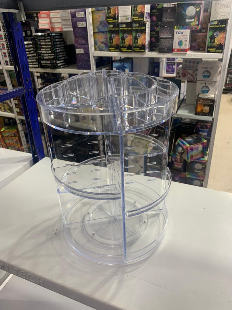 Organisateur de maquillage rotatif à 360 ° en Crystal acrylique