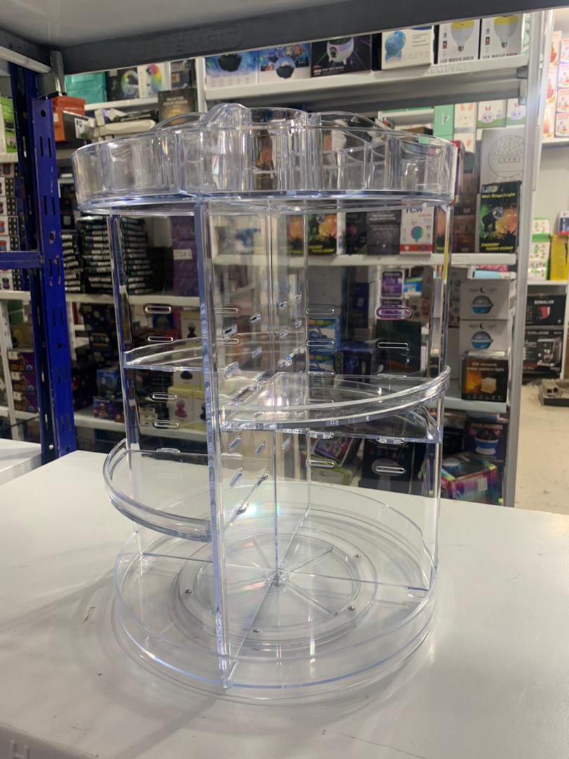 Organisateur de maquillage rotatif à 360 ° en Crystal acrylique
