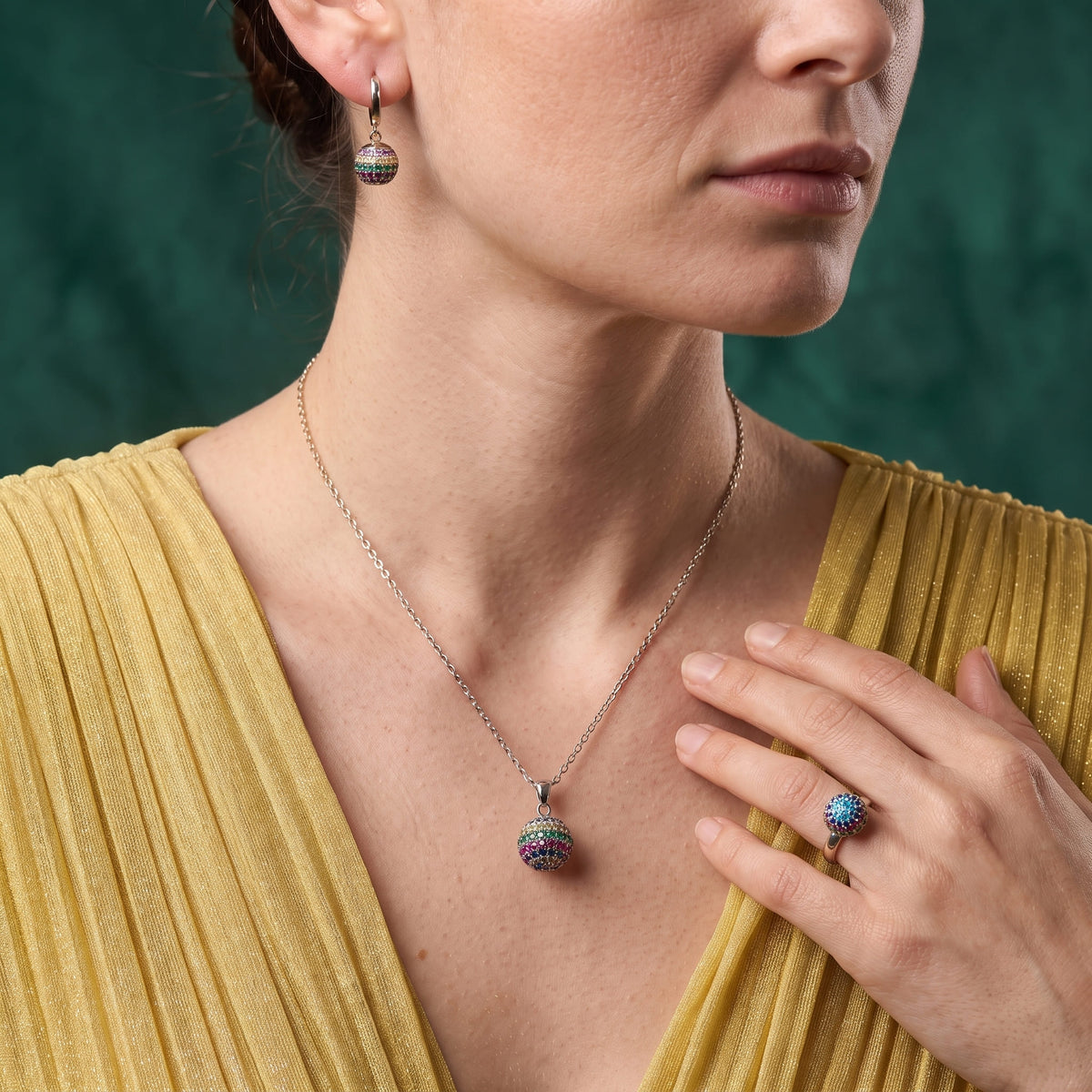 Parure Nova Multicouleur Argent - Plaqué or / Acier Inoxydable