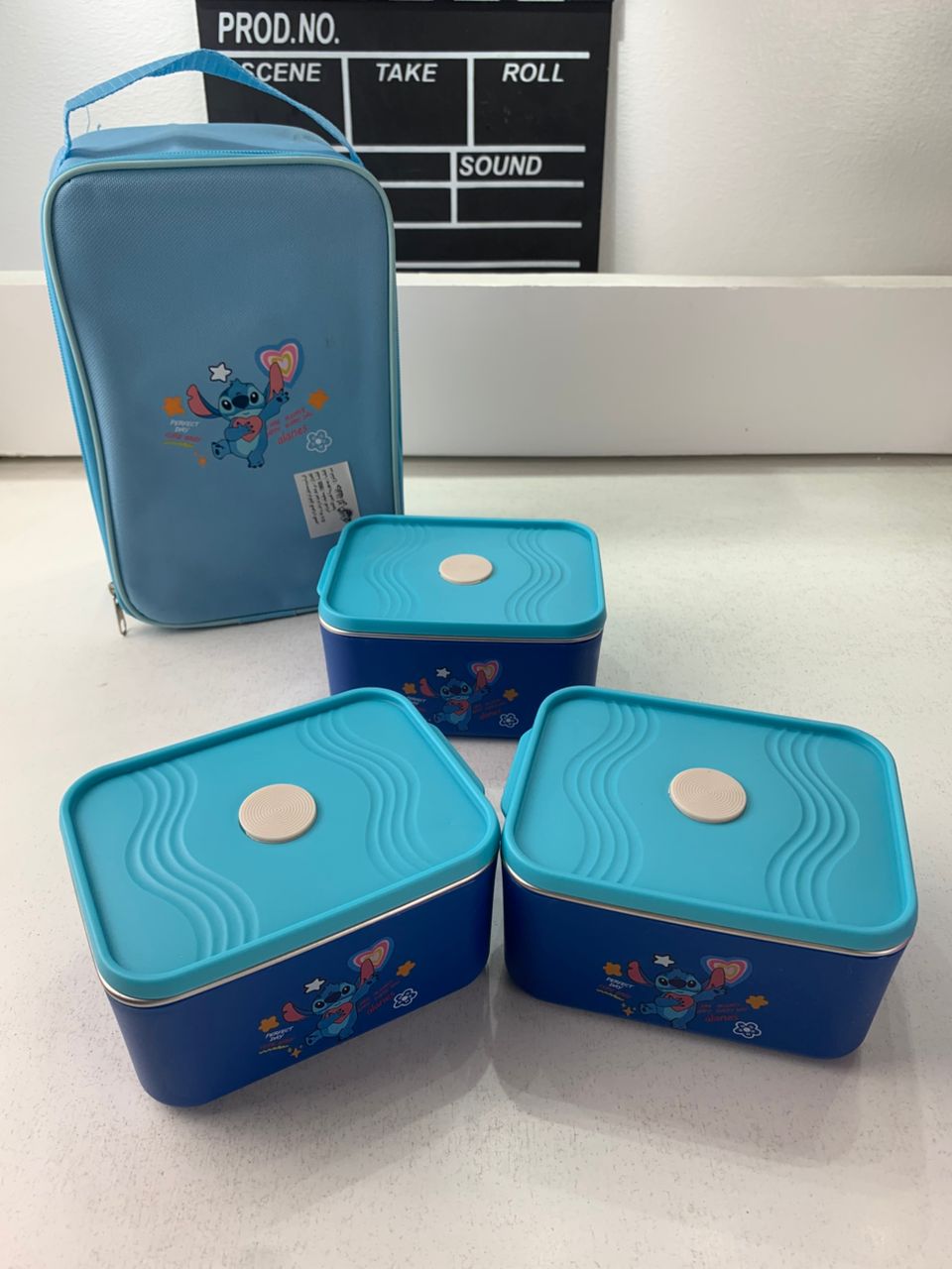Lunch Box avec Sac Isotherme Design Cartoon 3 Compartiments Alimentaires – حافظة أطعام للأطفال 3 طبقات