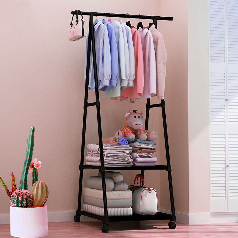 Porte-manteau en métal amovible avec roulettes, étagère de rangement multifonction