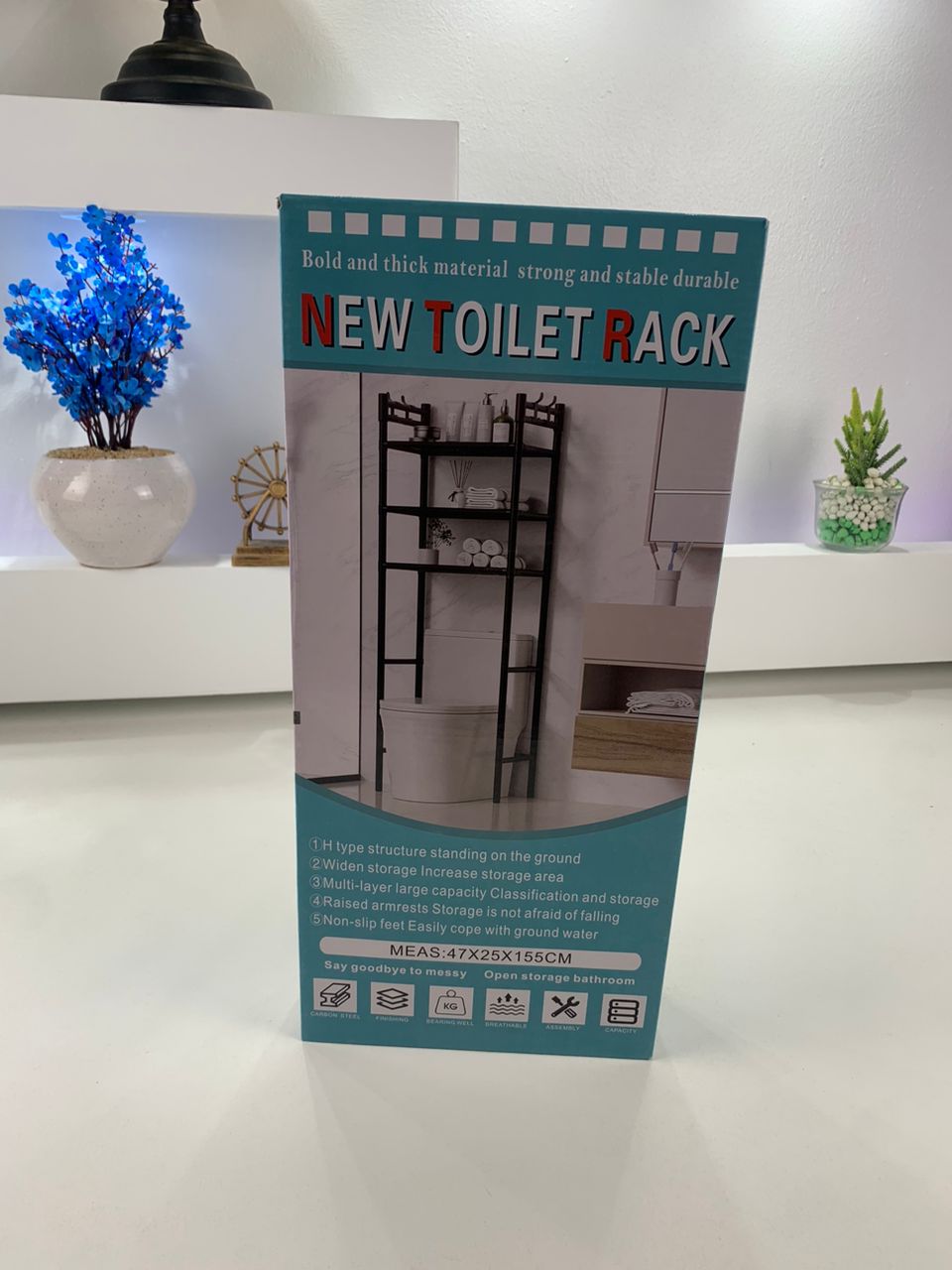 Étagère de Rangement Moderne sur Pied pour Toilettes 3 Tier – رف تخزين المرحاض