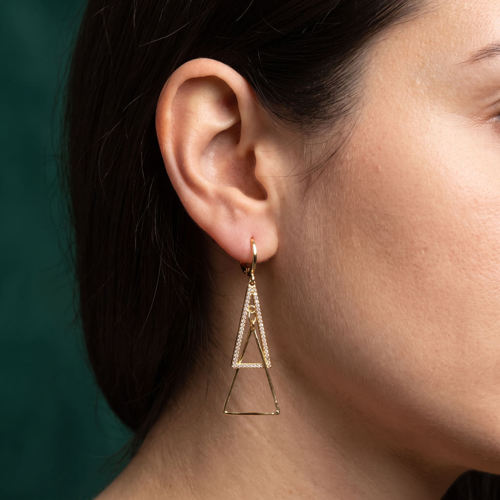boucles d'oreilles Prisma - Plaqué or