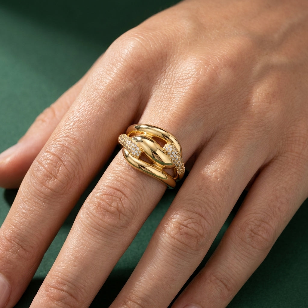 Bague Treccia - plaqué Or OR