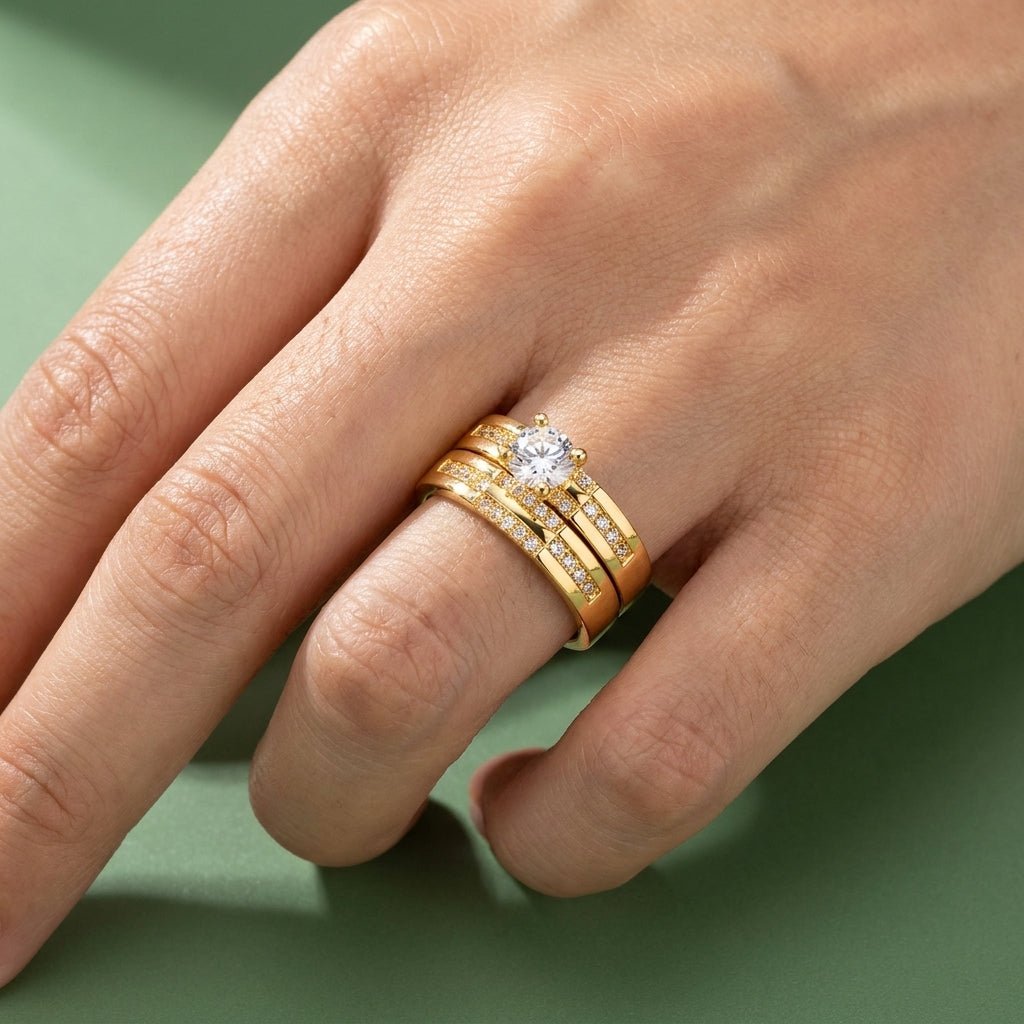 Bague Promessa - plaqué or