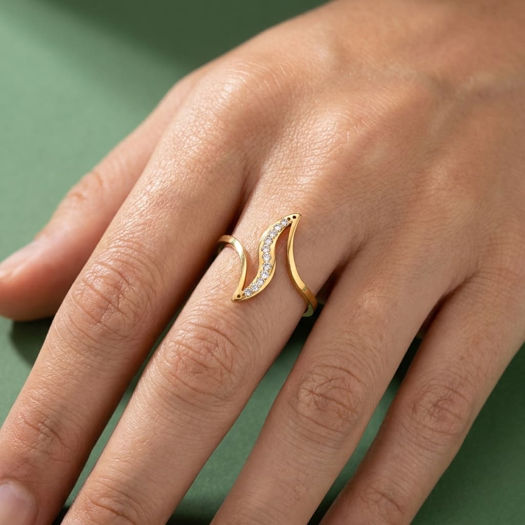 Bague Sinuosa - Acier Inoxydable