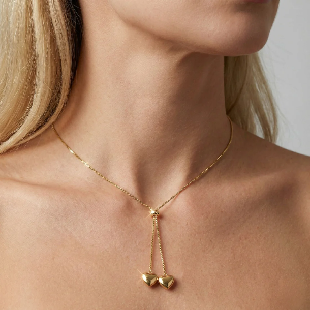 Collier Twin Hearts – Acier Inoxydable