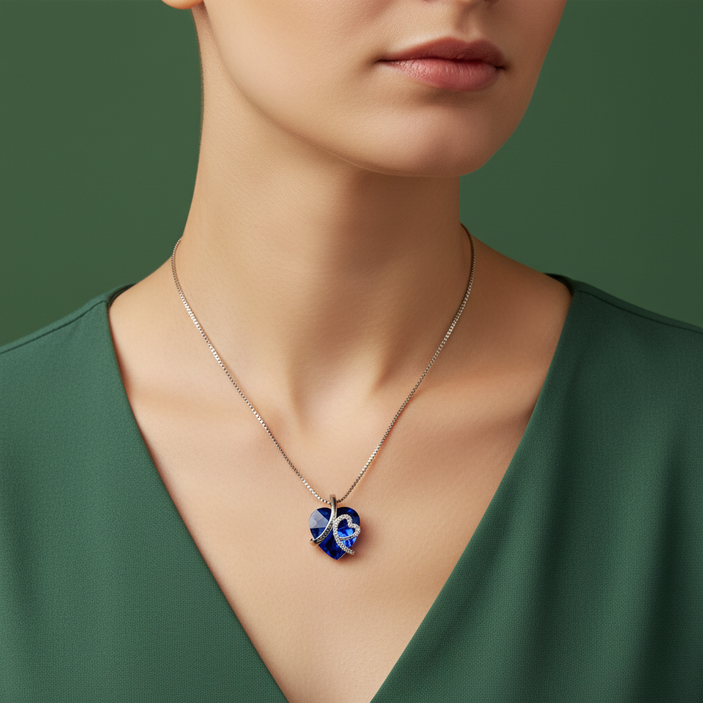 Collier Heart of the Ocean – Acier Inoxydable