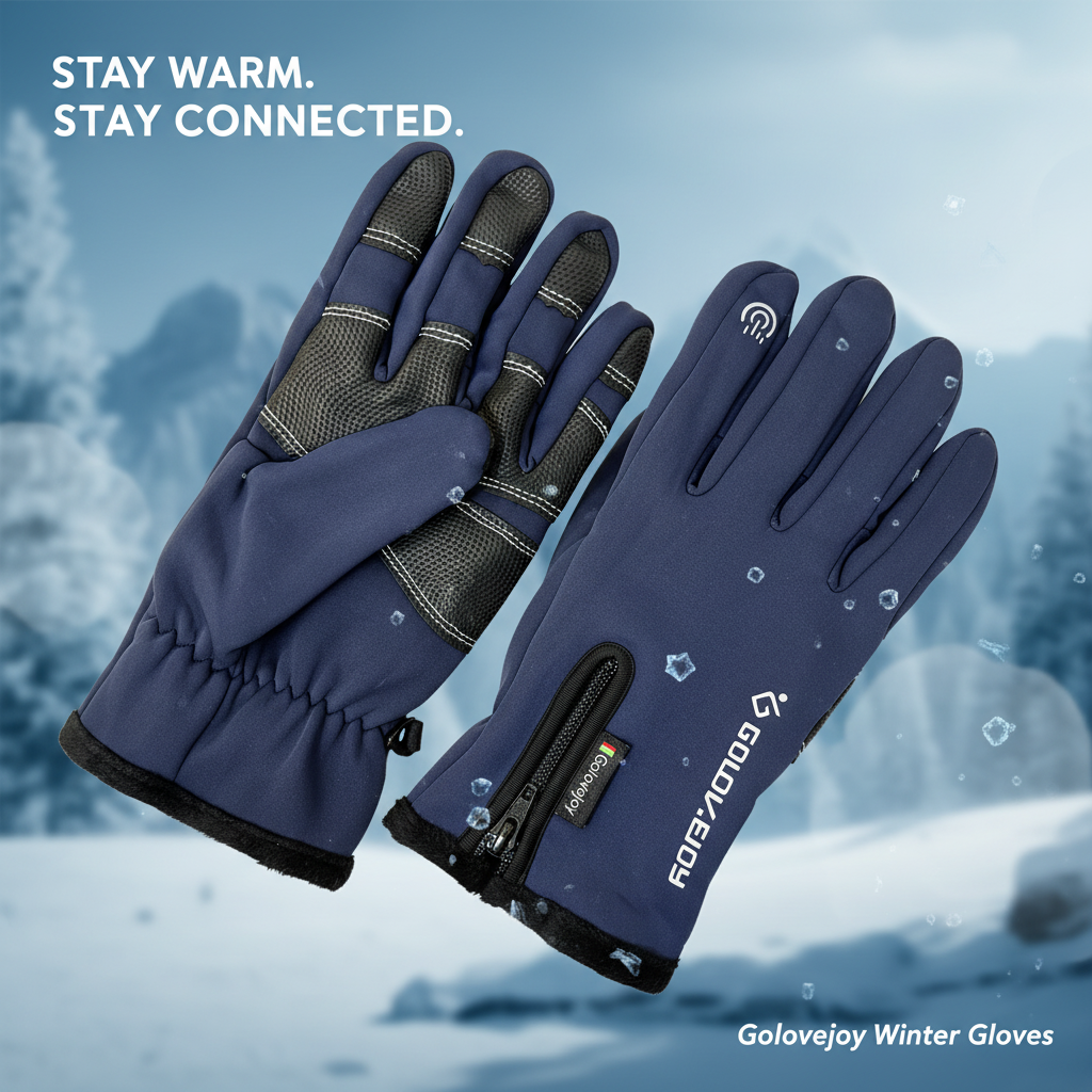 Golovejoy Unisexe Écran Tactile, Gants Hiver , Coupe-Vent Imperméable À L'eau