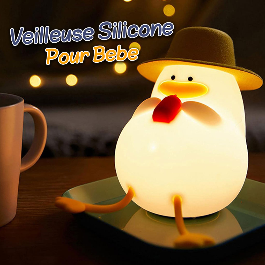 Veilleuse Forme de Canard Silicone Rechargeable Pour Bébé