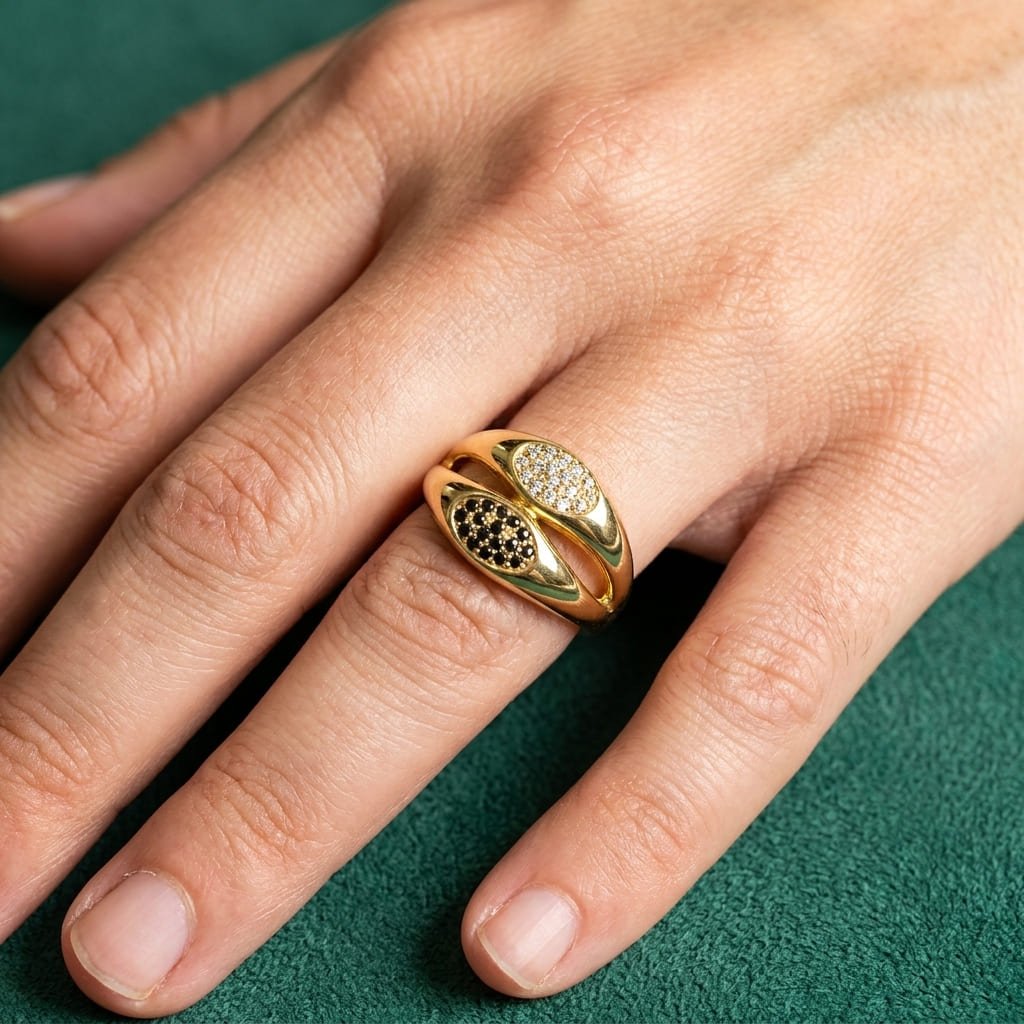 Bague Éclipse -  Plaqué Or