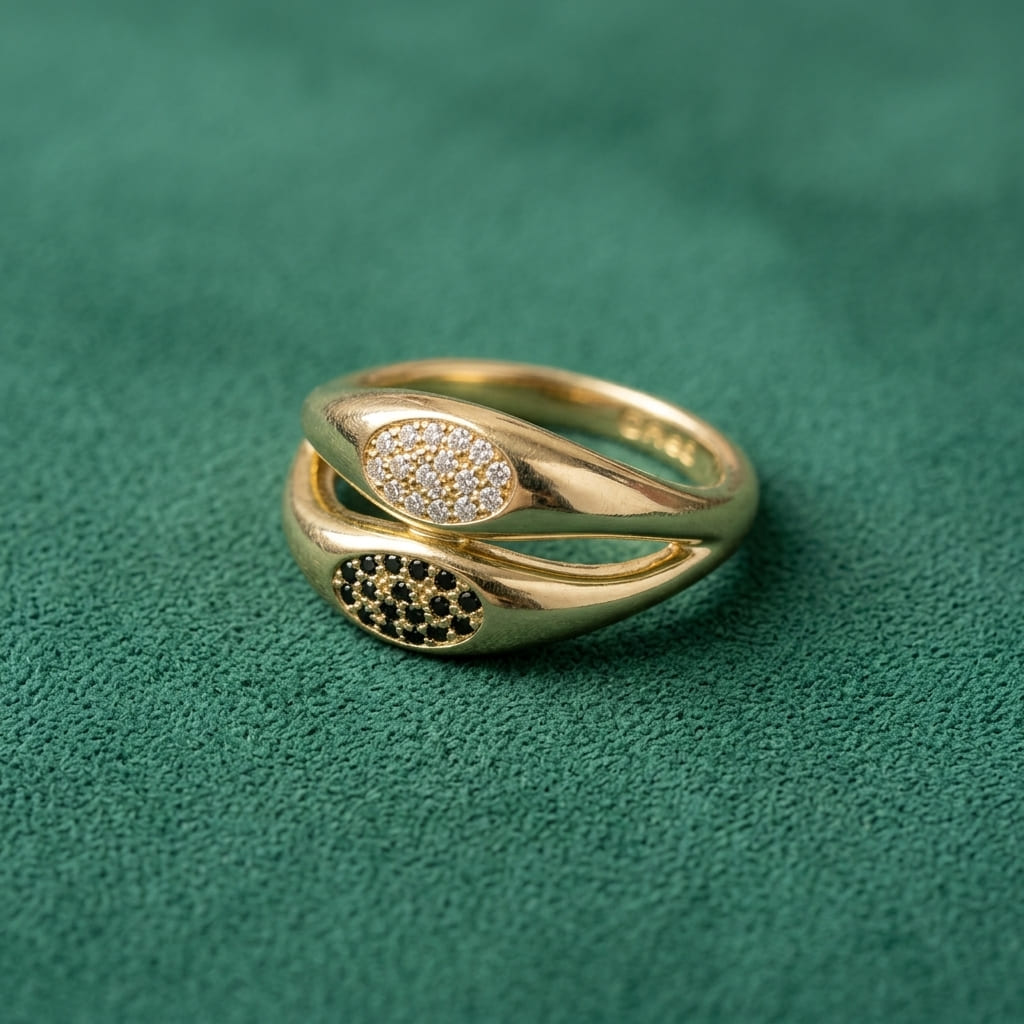 Bague Éclipse -  Plaqué Or