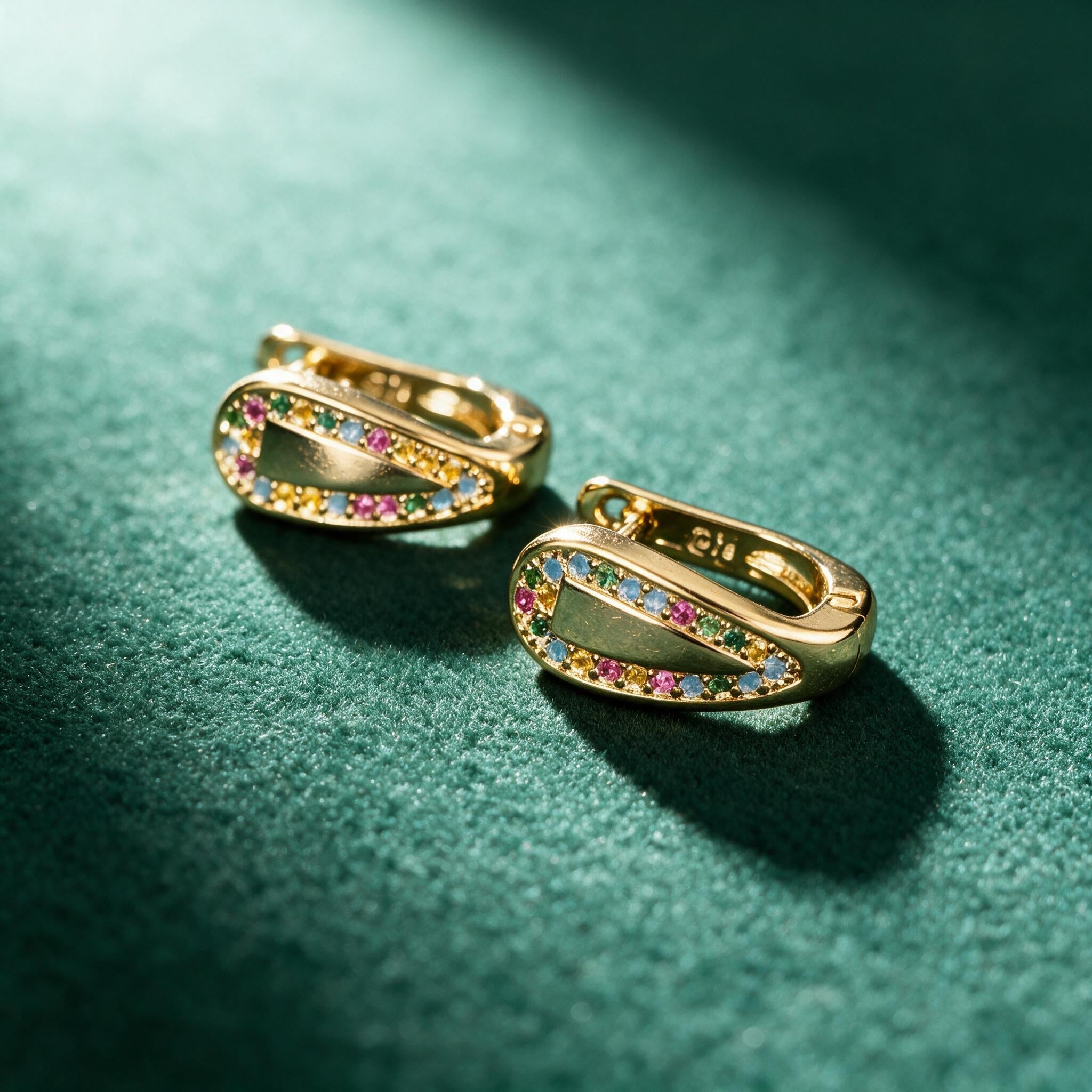Boucles d'Oreilles Iridata - Plaqué Or