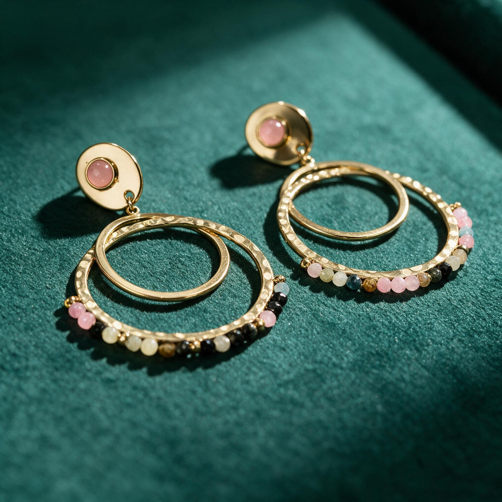 Boucles D'oreilles Oasi Rose - Acier Inoxydable