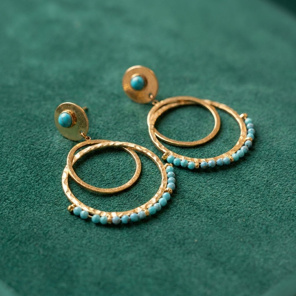 Boucles D'oreilles Oasi Turquoise - Acier Inoxydable