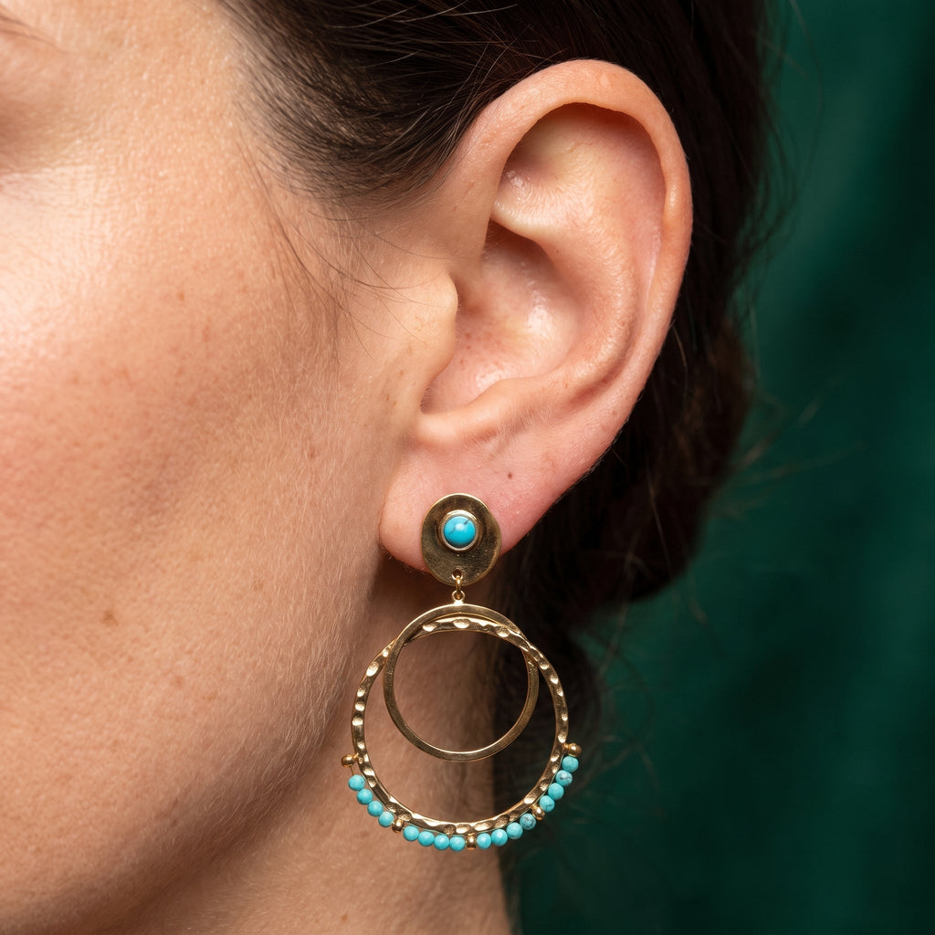 Boucles D'oreilles Oasi Turquoise - Acier Inoxydable