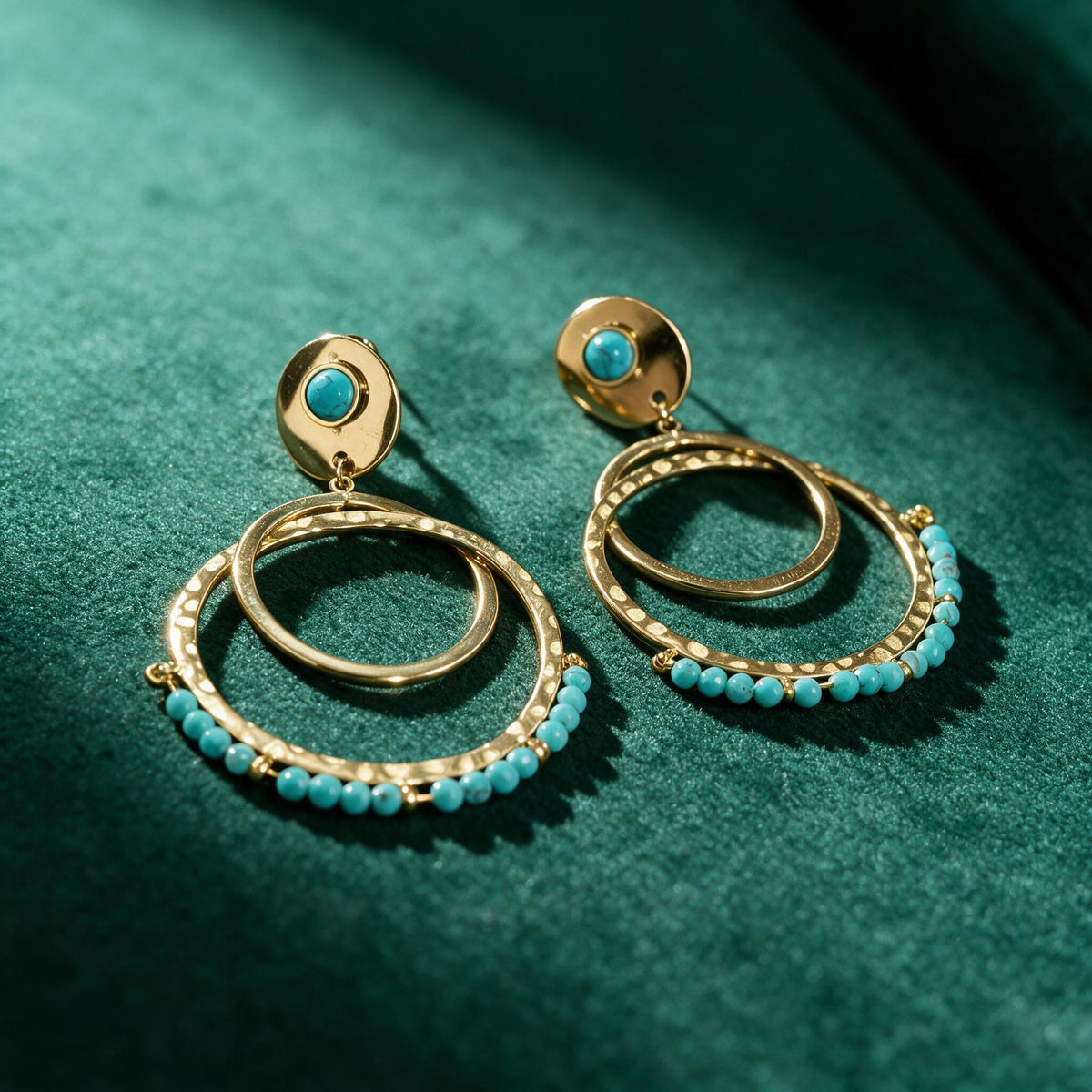Boucles D'oreilles Oasi Turquoise - Acier Inoxydable