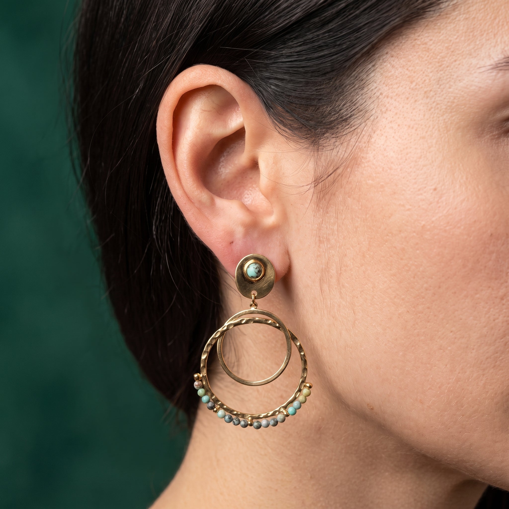 Boucles D'oreilles Oasi Vert - Acier Inoxydable