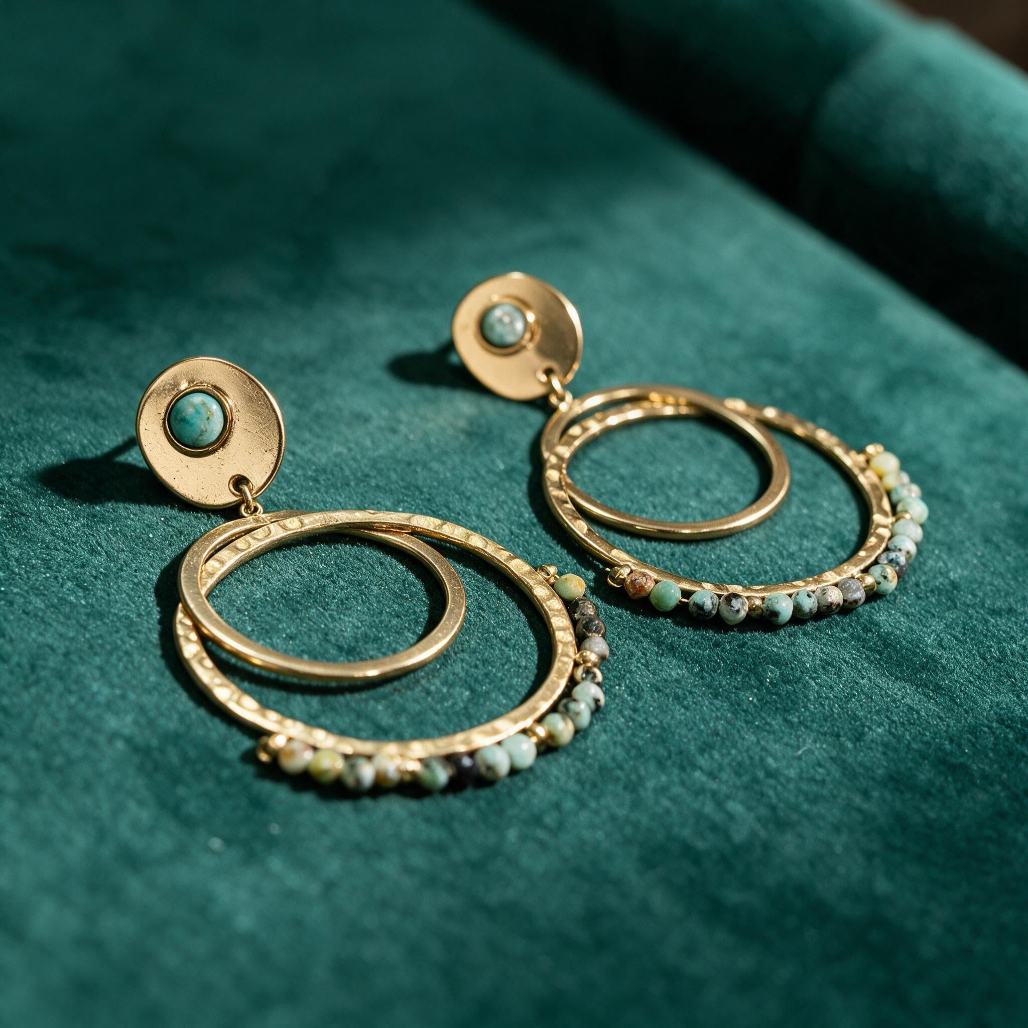Boucles D'oreilles Oasi Vert - Acier Inoxydable