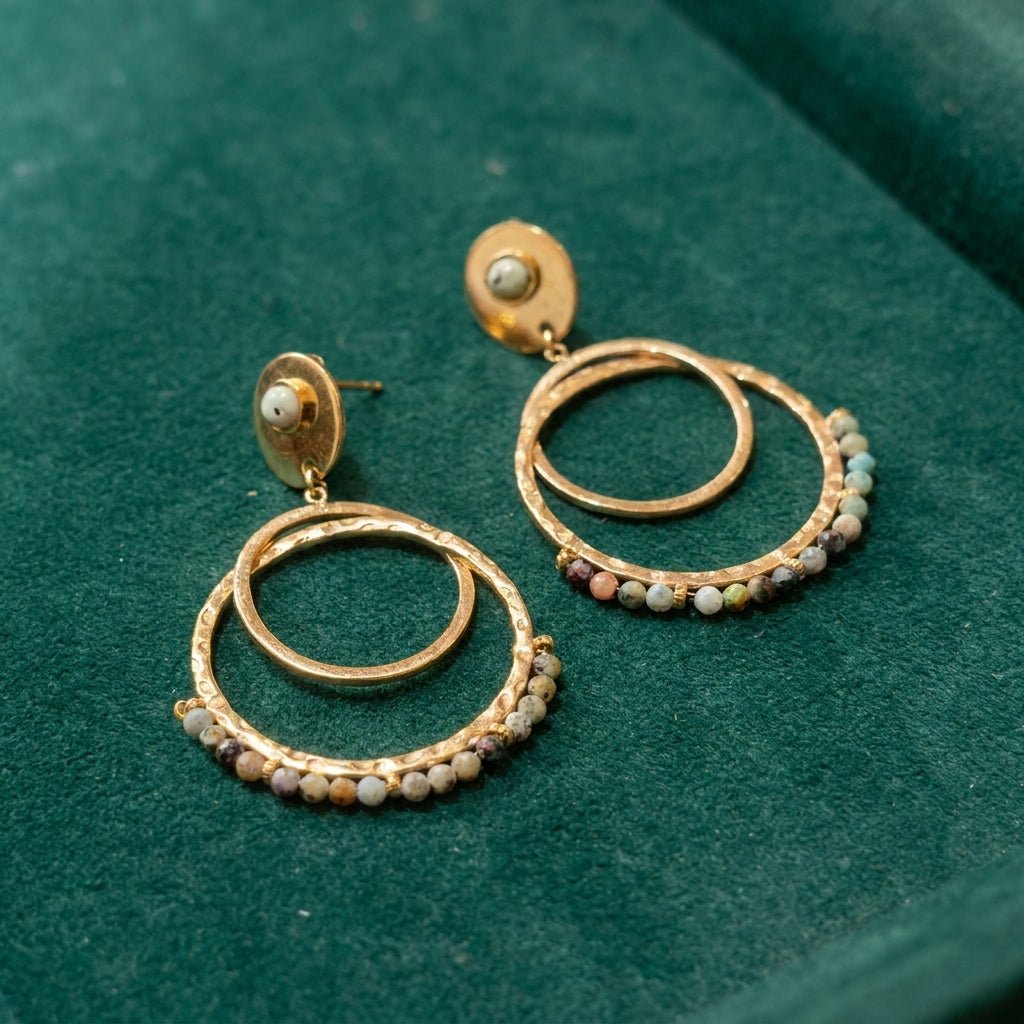Boucles D'oreilles Oasi Vert - Acier Inoxydable