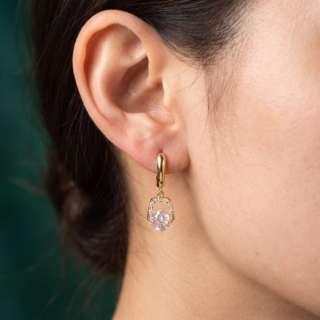 Boucles d'Oreilles Prisma - Plaqué Or