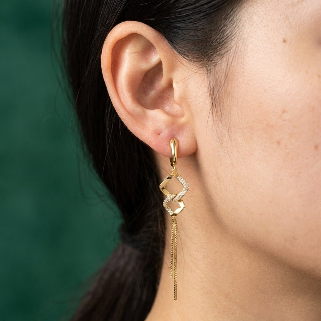 Boucles d'Oreilles Romina - Plaqué Or Garantie