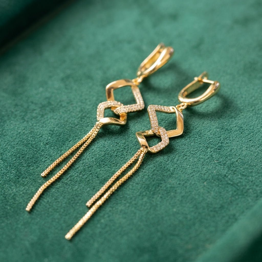 Boucles d'Oreilles Romina - Plaqué Or Garantie