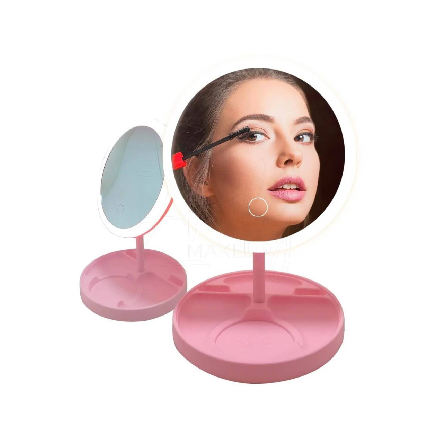 Miroir de maquillage de bureau avec lampe