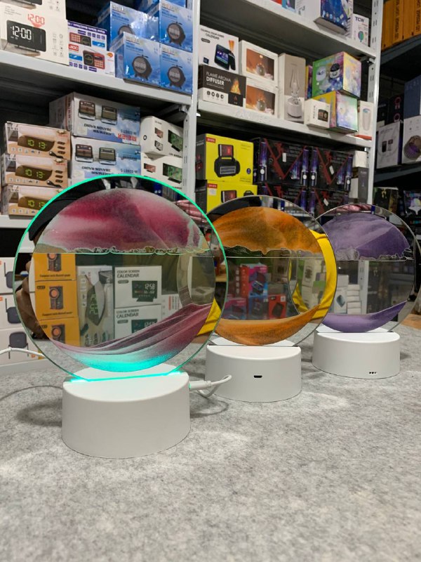 Sablier Lampe led 3D tactile USB en verre avec télécommande