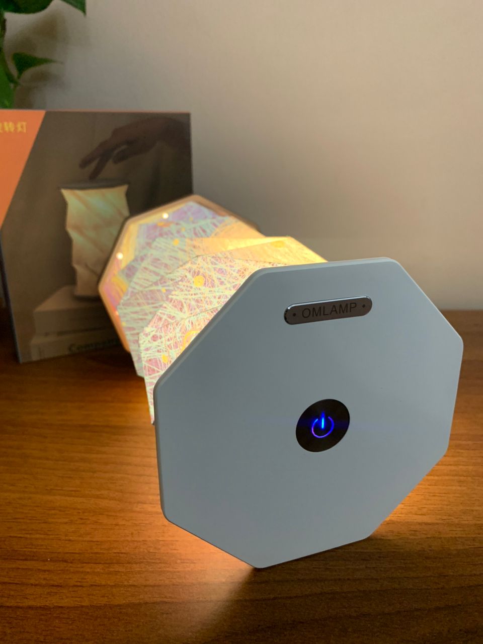 Lampe de lecture rotative portable en bois et papier Rechargeable à LED